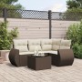 5-teiliges Garten-Esszimmerset und Kissen Kunstrattan braun von , Gartensets - Ref: Foro24-3221322, Preis: 363,99 €, Rabatt: %