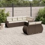 Juego de sofás de jardín 7 piezas con cojines ratán PE marrón de , Sofás modulares de exterior - Ref: Foro24-3221612, Precio:...