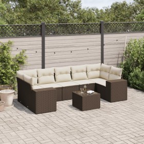 Set of 8 garden sofas and cushions synthetic rattan brown by , Modular outdoor sofas - Ref: Foro24-3222342, Price: 566,70 €, ...