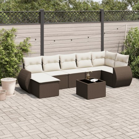 Set sofás de jardín 8 piezas y cojines ratán sintético marrón von , Modulare Sofas für den Außenbereich - Ref: Foro24-3221692...