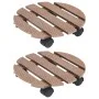 Plant stand with wheels 2 units WPC brown Ø30x7.5cm by vidaXL, Pot stands - Ref: Foro24-149033, Price: 46,38 €, Discount: %