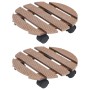 Plant stand with wheels 2 units WPC brown Ø30x7.5cm by vidaXL, Pot stands - Ref: Foro24-149033, Price: 38,03 €, Discount: %