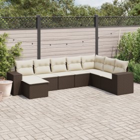 Set of 8 garden sofas and cushions synthetic rattan brown by , Garden sets - Ref: Foro24-3222962, Price: 525,12 €, Discount: %