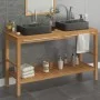 Solid teak wood vanity unit with black marble sinks by vidaXL, bathroom vanities - Ref: Foro24-3058166, Price: 457,76 €, Disc...