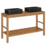 Mueble tocador madera teca maciza con lavabos de mármol negro de vidaXL, Tocadores de baño - Ref: Foro24-3058166, Precio: 475...
