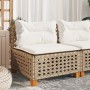 Sofá de jardín sin reposabrazos con cojines ratán PE beige by , Outdoor sofas - Ref: Foro24-365928, Price: 94,34 €, Discount: %