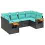 Set de sofás de jardín 6 pzas con cojines ratán sintético negro by , Garden sets - Ref: Foro24-3227100, Price: 532,97 €, Disc...