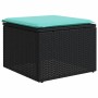 Set of 6 garden sofas with cushions synthetic rattan black by , Garden sets - Ref: Foro24-3227058, Price: 456,51 €, Discount: %