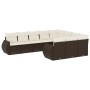 Set of 10 garden sofas and cushions synthetic rattan brown by , Garden sets - Ref: Foro24-3254230, Price: 651,04 €, Discount: %