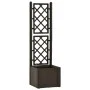 Flower bed with trellis and automatic irrigation system mocha by vidaXL, Pots and planters - Ref: Foro24-313964, Price: 95,43...