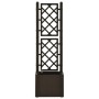 Flower bed with trellis and automatic irrigation system mocha by vidaXL, Pots and planters - Ref: Foro24-313964, Price: 103,9...