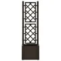 Flower bed with trellis and automatic irrigation system mocha by vidaXL, Pots and planters - Ref: Foro24-313964, Price: 95,43...