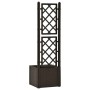 Flower bed with trellis and automatic irrigation system mocha by vidaXL, Pots and planters - Ref: Foro24-313964, Price: 103,9...