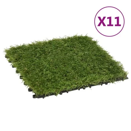 Artificial grass tiles 11 pcs green 30x30 cm by vidaXL, artificial flora - Ref: Foro24-149030, Price: 56,23 €, Discount: %