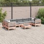 Set of 8 garden sofas with Douglas fir wood cushions by , Garden sets - Ref: Foro24-3299340, Price: 654,80 €, Discount: %