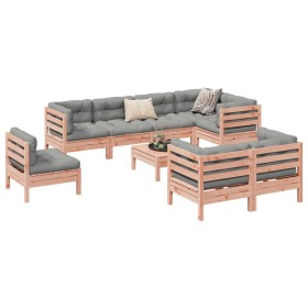 Set of 9 garden sofas with Douglas fir wood cushions by , Garden sets - Ref: Foro24-3299517, Price: 789,17 €, Discount: %