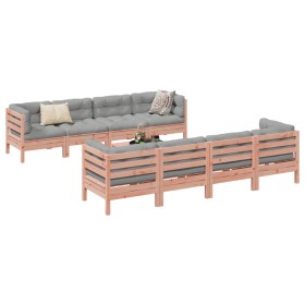Set of 9 garden sofas with Douglas fir wood cushions by , Garden sets - Ref: Foro24-3299363, Price: 789,90 €, Discount: %
