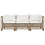 3-seater garden sofa with cushions synthetic rattan beige by , Outdoor sofas - Ref: Foro24-365940, Price: 275,81 €, Discount: %