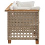 Sofá de jardín de 3 plazas con cojines ratán sintético beige de , Sofás de exterior - Ref: Foro24-365940, Precio: 275,81 €, D...