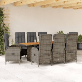 9 pcs garden dining set and cushions synthetic rattan gray by , Garden sets - Ref: Foro24-3213518, Price: 1,00 €, Discount: %
