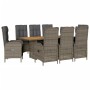 9-teiliges Garten-Esszimmer-Set und Kissen synthetisches Rattangrau von , Gartensets - Ref: Foro24-3213518, Preis: 1,00 €, Ra...