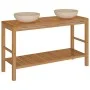 Solid teak wood vanity unit with cream marble sinks by vidaXL, bathroom vanities - Ref: Foro24-3058169, Price: 499,25 €, Disc...
