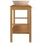 Solid teak wood vanity unit with cream marble sinks by vidaXL, bathroom vanities - Ref: Foro24-3058169, Price: 499,25 €, Disc...