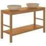 Solid teak wood vanity unit with cream marble sinks by vidaXL, bathroom vanities - Ref: Foro24-3058169, Price: 499,25 €, Disc...