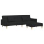 Sofá cama de 2 plazas con taburete tela negro von , Sofas - Ref: Foro24-3258108, Preis: 344,90 €, Rabatt: %