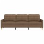 Sofá de 3 plazas de tela marrón 210 cm von , Sofas - Ref: Foro24-4007417, Preis: 314,54 €, Rabatt: %