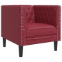 Sillón Chesterfield de cuero artificial rojo tinto by , Sofas - Ref: Foro24-372656, Price: 180,24 €, Discount: %