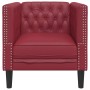 Sillón Chesterfield de cuero artificial rojo tinto by , Sofas - Ref: Foro24-372656, Price: 180,24 €, Discount: %