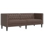 Sofá Chesterfield de 3 plazas cuero artificial marrón by , Sofas - Ref: Foro24-372668, Price: 311,42 €, Discount: %