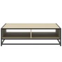 Mesa centro madera ingeniería y metal roble Sonoma 100x100x30cm