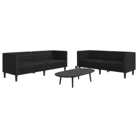 Juego de sofás Chesterfield 2 piezas cuero sintético negro von , Sofas - Ref: Foro24-3209274, Preis: 627,82 €, Rabatt: %