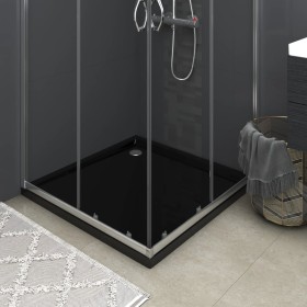 Plato de ducha cuadrado de ABS negro 80x80 cm