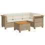 Juego de sofás jardín con cojines 5 pzas ratán sintético beige by , Garden sets - Ref: Foro24-3261805, Price: 384,47 €, Disco...