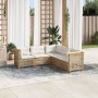 Juego de sofás jardín con cojines 5 pzas ratán sintético beige von , Gartensets - Ref: Foro24-3261826, Preis: 434,29 €, Rabat...