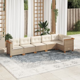 Juego de sofás jardín con cojines 6 pzas ratán sintético beige von , Gartensets - Ref: Foro24-3261847, Preis: 447,41 €, Rabat...
