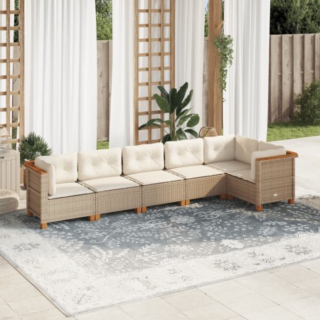 Juego de sofás jardín con cojines 6 pzas ratán sintético beige von , Gartensets - Ref: Foro24-3261847, Preis: 447,41 €, Rabat...