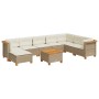 Set de sofás de jardín con cojines 9 pzas ratán sintético beige von , Gartensets - Ref: Foro24-3261961, Preis: 640,85 €, Raba...