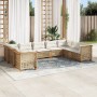 Set de sofás de jardín con cojines 9 pzas ratán sintético beige von , Gartensets - Ref: Foro24-3261982, Preis: 761,30 €, Raba...