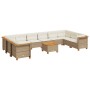 Set de sofás de jardín 11pzas con cojines ratán sintético beige von , Gartensets - Ref: Foro24-3262027, Preis: 793,60 €, Raba...