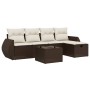 Set sofás de jardín 6 piezas y cojines ratán sintético marrón by , Garden sets - Ref: Foro24-3264099, Price: 376,12 €, Discou...