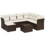 Set sofás de jardín 8 piezas y cojines ratán sintético marrón by , Garden sets - Ref: Foro24-3263229, Price: 504,24 €, Discou...