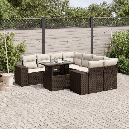 Set de sofás de jardín 9 pzas y cojines ratán sintético marrón von , Gartensets - Ref: Foro24-3269063, Preis: 652,94 €, Rabat...