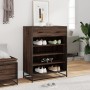 Zapatero de madera y metal marrón roble 75x38x97,5 cm by , Shoe racks and shoe organizers - Ref: Foro24-3300879, Price: 110,3...