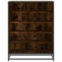 Zapatero de madera y metal roble ahumado 75x38x97,5 cm de , Zapateros y organizadores de calzado - Ref: Foro24-3300872, Preci...