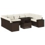 Set de sofás de jardín 10 pzas y cojines ratán sintético marrón by , Garden sets - Ref: Foro24-3269373, Price: 690,20 €, Disc...