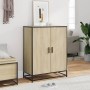 Zapatero de madera y metal roble Sonoma 75x38x97,5 cm by , Shoe racks and shoe organizers - Ref: Foro24-3300866, Price: 107,3...